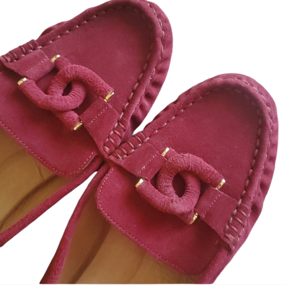🔥Sale New Antonio Melani Burgundy Suede Driving Moccasins Size 8.5 - Picture 3 of 10